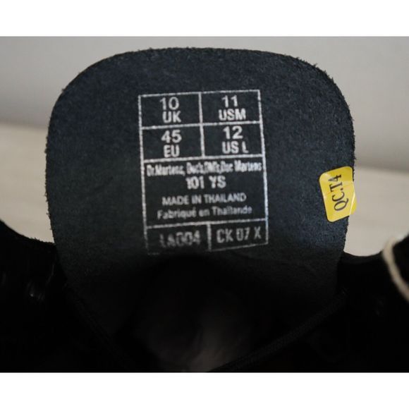 Dr. Martens Men 11 Women 12 Black 101 YS Smooth Leather Lace-Up Ankle Boots - Picture 8 of 12